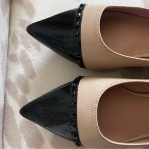Linea Paolo Cap Toe Studded Skimmers